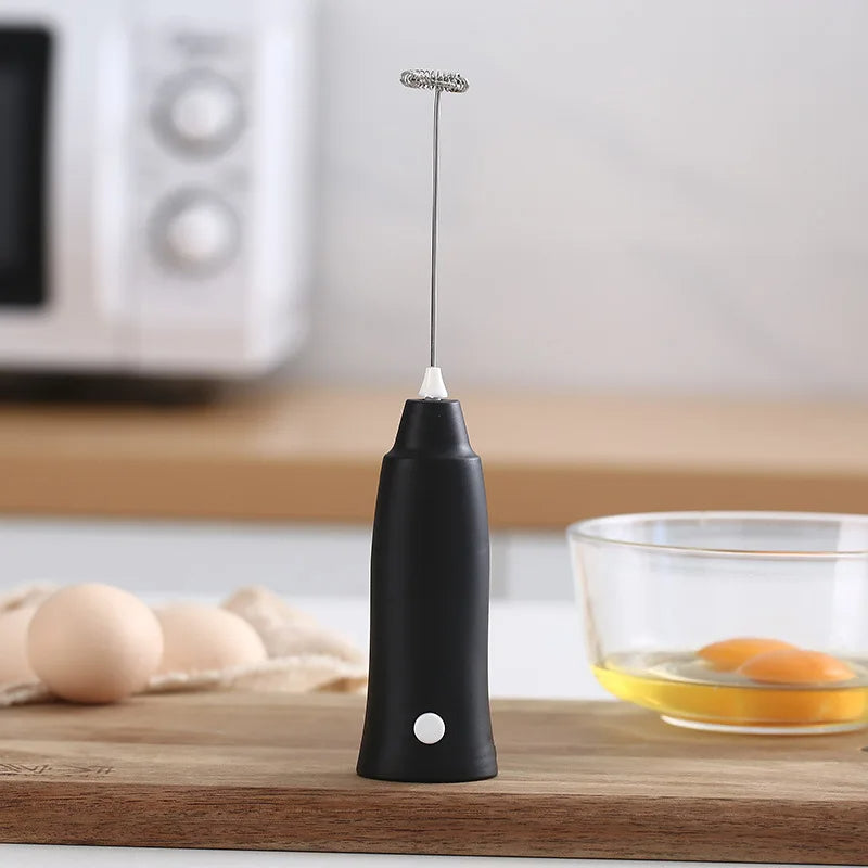 Electric Frother | Stainless Steel Handheld Mixer for Milk, Coffee & Eggs | Battery Powered Portable Mini Beater