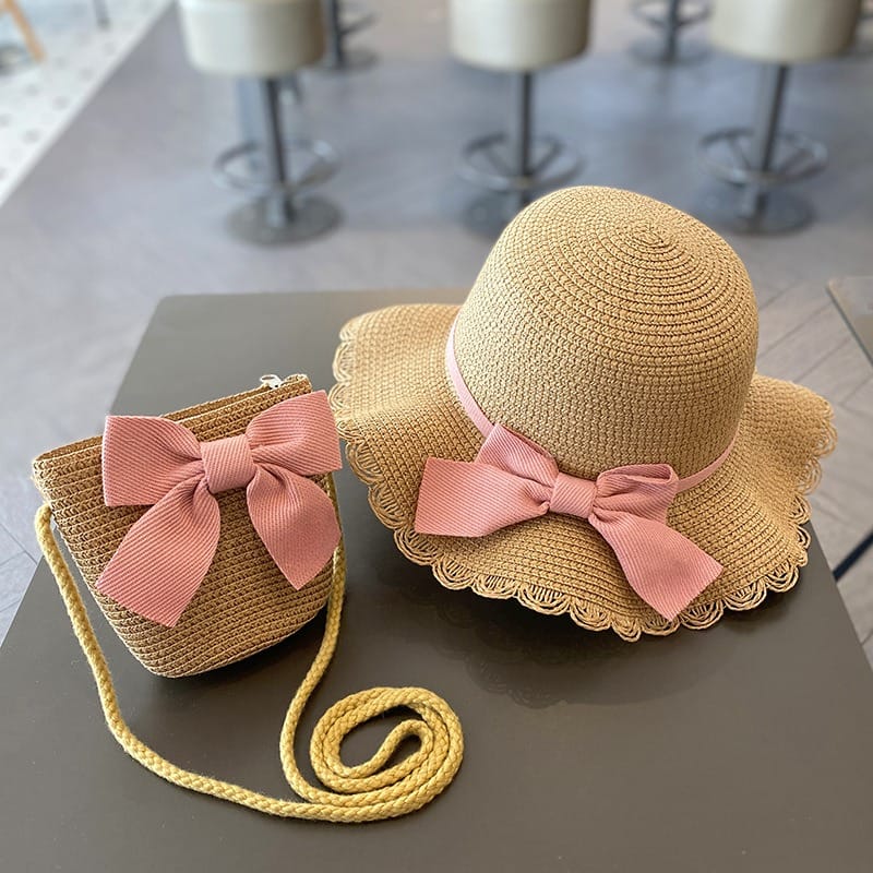 Kids' Sun Hat & Straw Bag Set (2-8 Years)