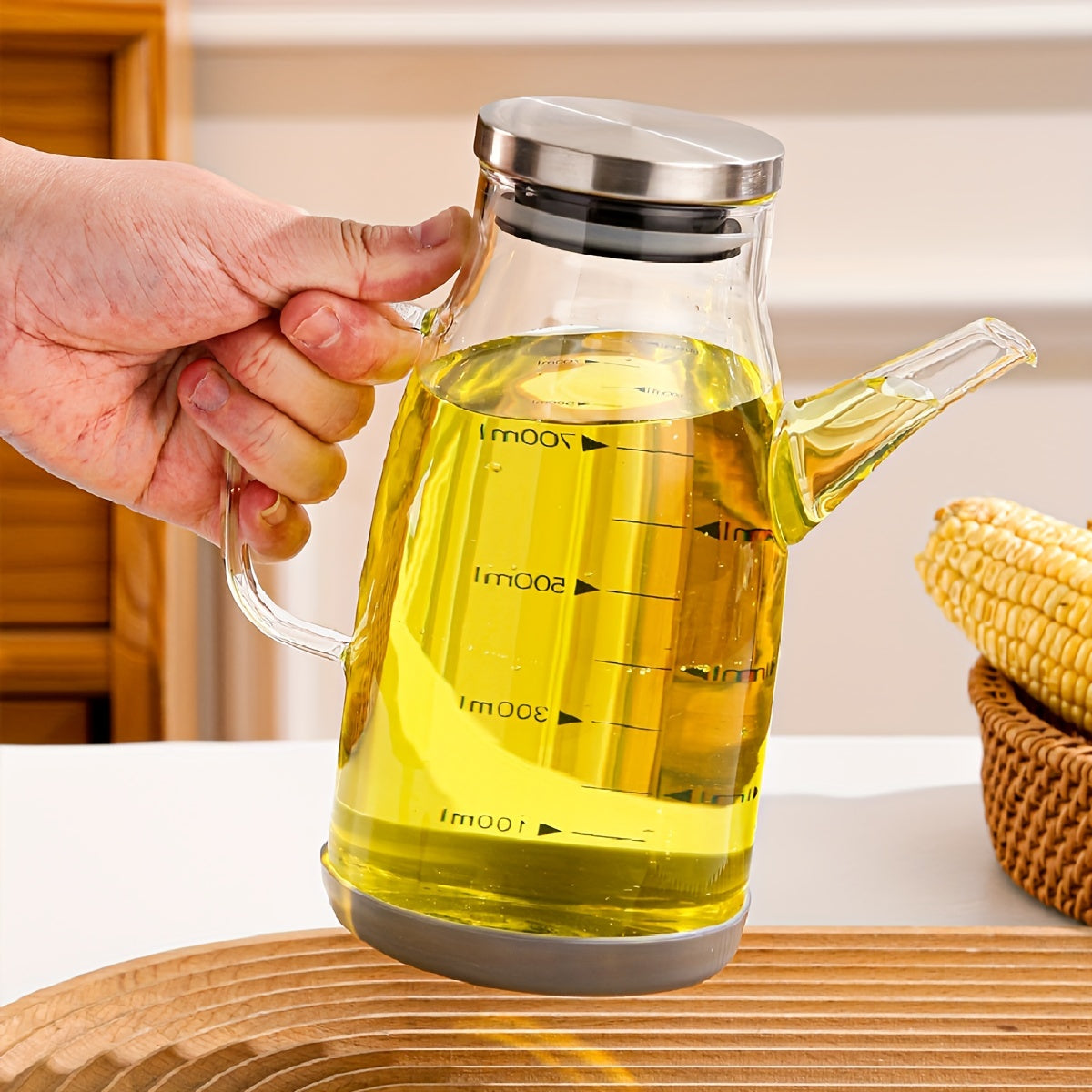 Oil Vinegar Bottle / Leak-Proof Gravy Boat Pourer Dispenser