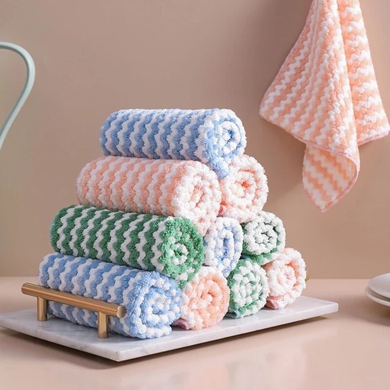 5Pc High Quality Absorbent Kitchen Towels Set | Soft & Durable | Perfect for Dishwashing, Cleaning, and Drying