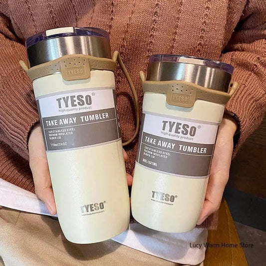 Tyeso Double-Layered Insulated 710ml Stainless Steel Coffee Cup |Cold  Hot Tumbler Thermo Water Bottle Car Travel Mug Vacuum Flask| Travel Essentials