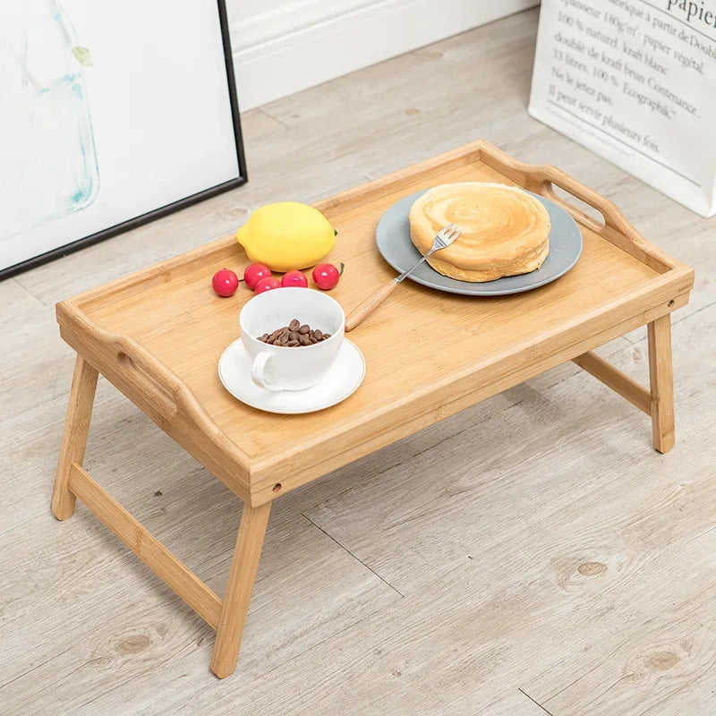 Multipurpose Foldable Bamboo Bed Tray | Laptop Desk | Breakfast-in-Bed Serving Tray | Ideal For Working, Reading, Or Browsing In Bed Or On The Sofa