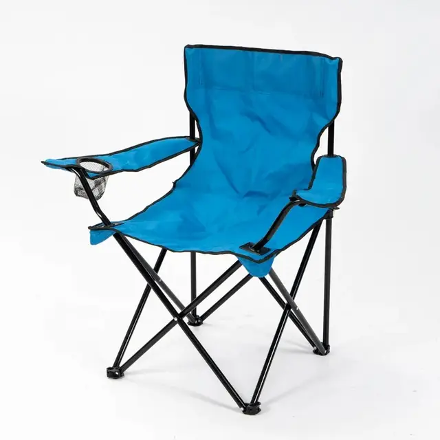 Lightweight Foldable Camping Arm Chair | Waterproof Canvas with Metallic Frame | Available in Blue, Red, Green, Black