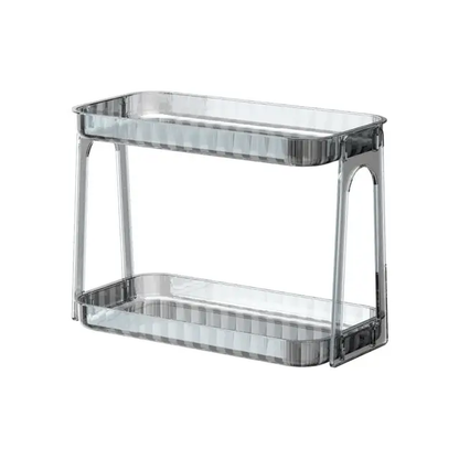 Multipurpose 2 Tier Vanity Stand | Durable Acrylic Makeup Organizer | Ideal For Storing Toiletries, Cosmetics, Kitchenware, Or Accessories