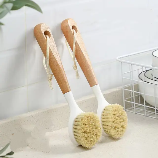 Kitchen Surface Cleaning Brush with Wooden Handle | Hard Bristles for Dishes, Cookers, Ovens, and More