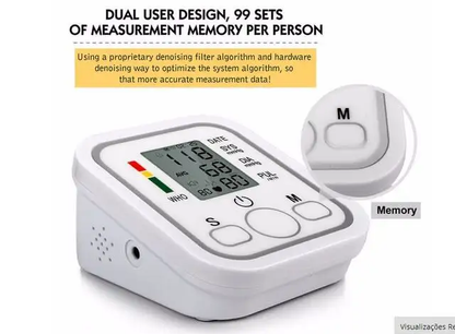 Digital Blood Pressure Monitor Upper Arm |Automatic Cuff BP Machine with Pulse Rate Monitoring & Large LCD Display