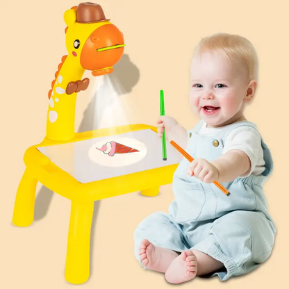 Kids Drawing Board with LED Projector | Art Table Toy for Learning and Creativity