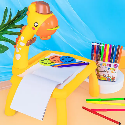 Kids Drawing Board with LED Projector | Art Table Toy for Learning and Creativity