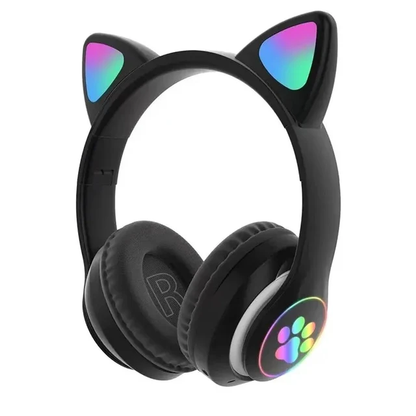 Kids Gradient Wireless RGB Cat Ear Bluetooth Headphones | Cute and Colorful, Available in Blue, Black, Pink, and Purple