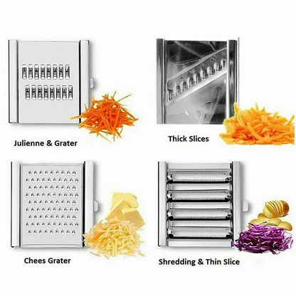 4in1 Vegetable Slicer with 4 Interchangeable Heads | MultiPurpose Grater, Cutter, Peeler for Fruits & Vegetables