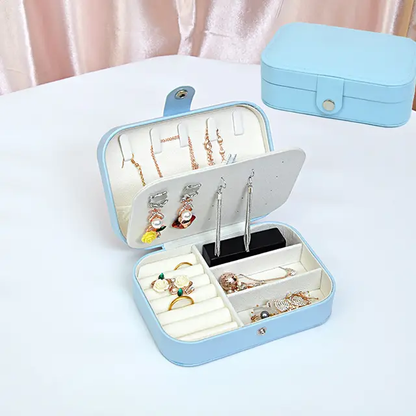 Custom Personalized Travel Jewelry Organizer Box | Leather Storage for Earrings, Necklaces, Rings & More (Portable Jewelry Case)