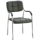 Ergonomic Padded Leather Office Chair with Chrome Legs | Black Executive Design