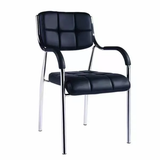 Ergonomic Padded Leather Office Chair with Chrome Legs | Black Executive Design