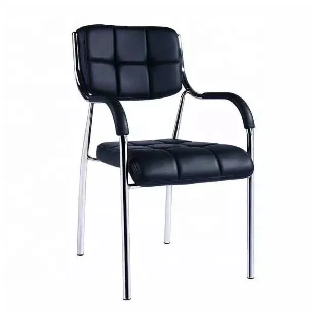 Ergonomic Padded Leather Office Chair with Chrome Legs | Black Executive Design