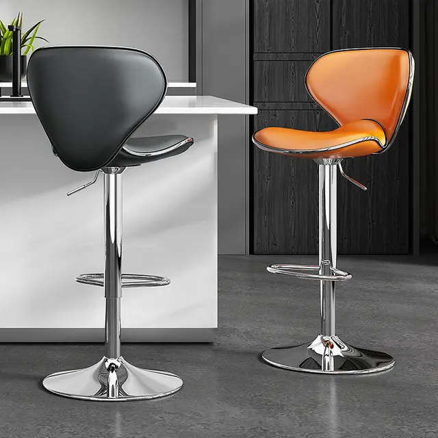 Modern Adjustable Swivel Counter Bar Stools with Padded Seat |Chrome Finish and White Faux Leather