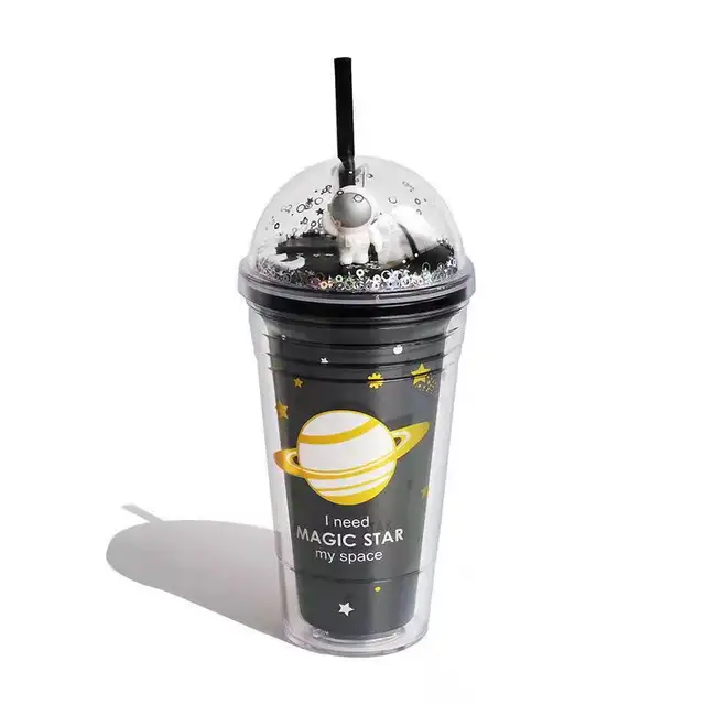 Smoothy Space Cup |500ml Acrylic Water Bottle, Black and White, Stylish and Durable