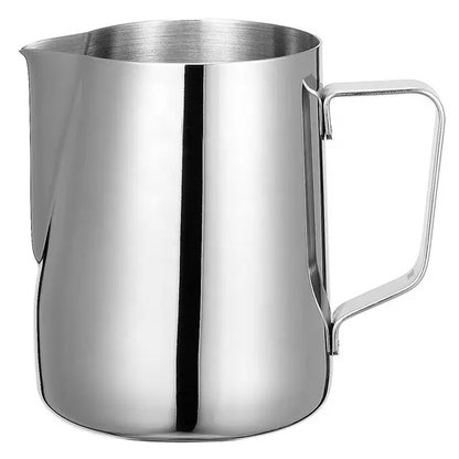 Steel Milk Jug | 600ml Stainless Steel Milk Frothing Pitcher for Coffee, Lattes, and Cappuccinos (Silver)