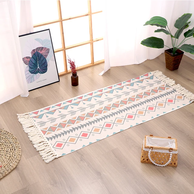 Cotton Woven Rugs for Home Decor  Durable & Stylish Floor Mats (60x90cm, 60x130cm)