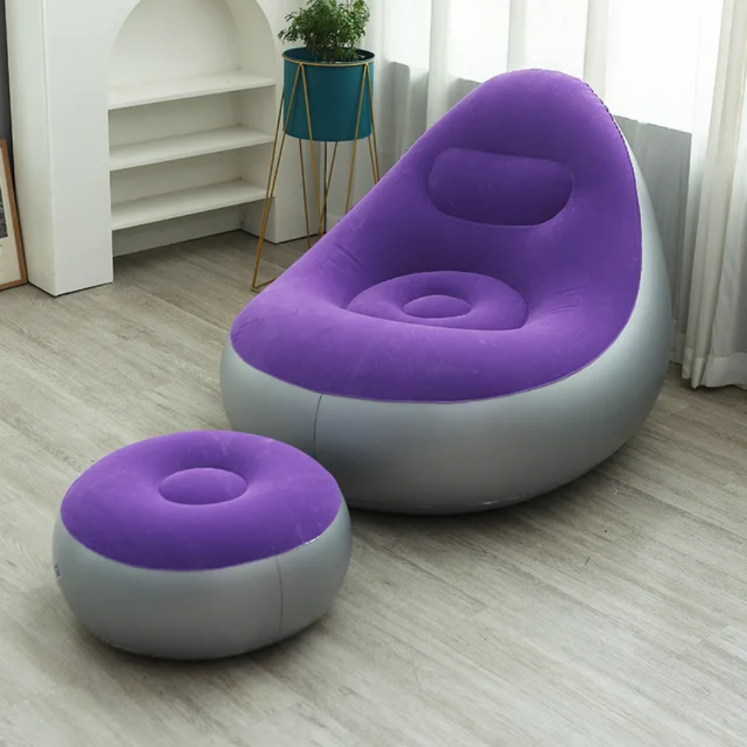 Inflatable Seat Plus Foot Rest with Pump