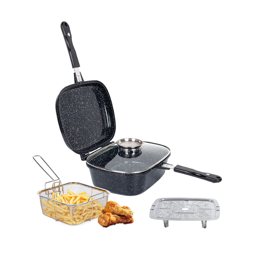 3-in-1 Double Deep Frying Pan