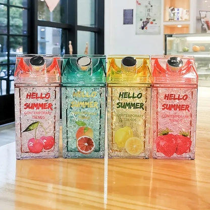 Hello Summer" Acrylic Smoothie/Party Cups with Straw | 600ml | Available in 3 Fun Shapes