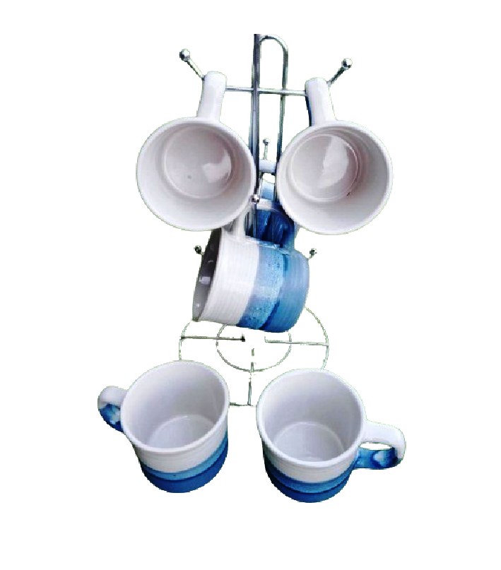 6 Piece Ceramic Cups Set | Classic Design | Suitable for a range of beverages.