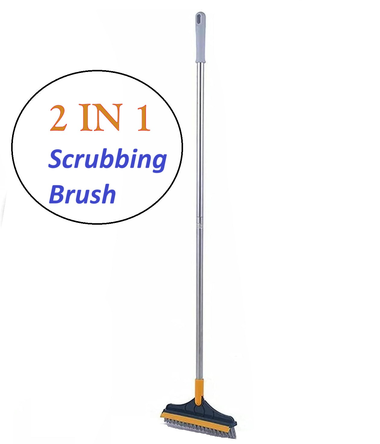 2-in-1 Scrubbing Brush with Squeegee Rubber Blade