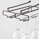 Wine Glass Holder|  Carbon Steel, Black (26cm x 7.5cm x 11cm)