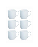 6pcs 33 cl Mugs | White Plain | Classic and Versatile | Porcelain