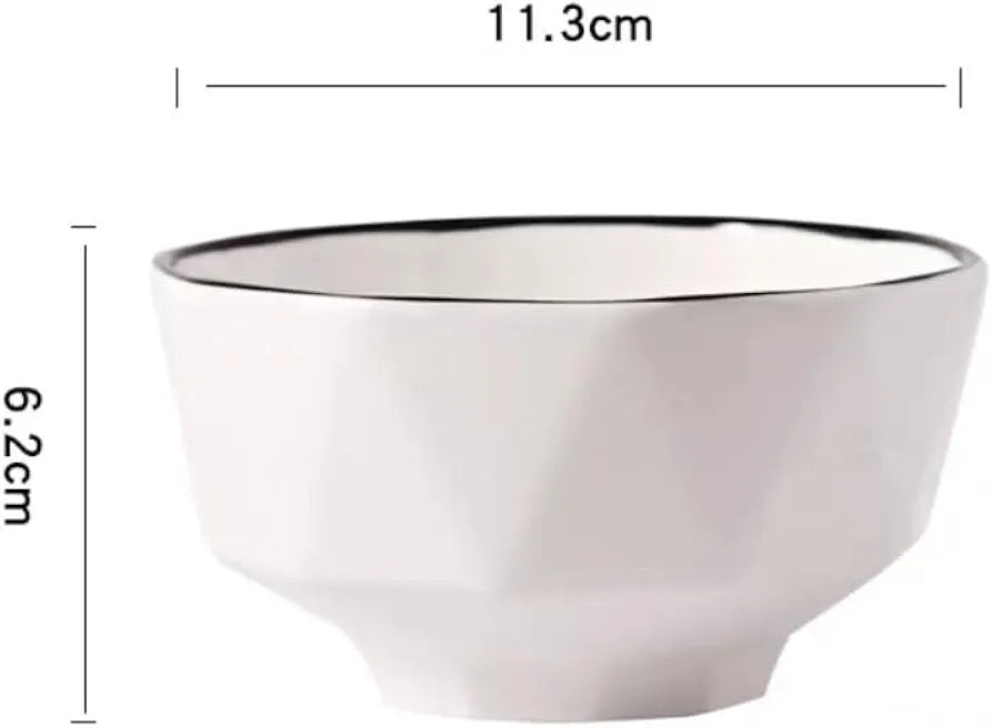 6" Japanese Hexagonal Bowls – Set of 6 Pieces, Elegant and Unique Dinnerware for Soups, Salads, and Noodles