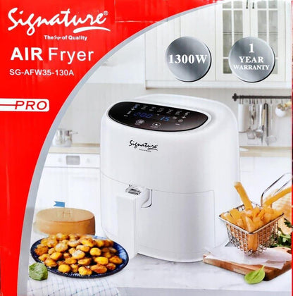 3.5L Electric Air Fryer | 1300W High Power Nonstick Fryer | Healthy Cooking with Less Oil | White