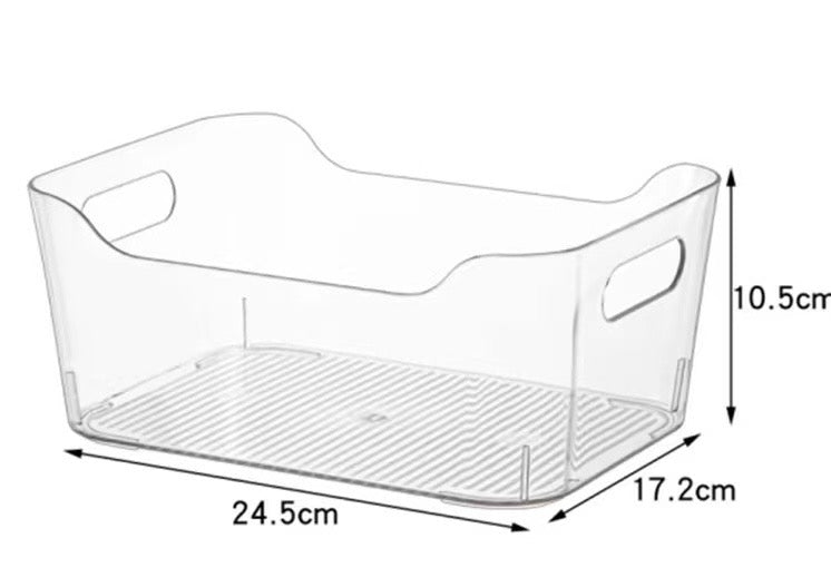 Acrylic Multipurpose Organizers | Clear Storage for Fridge, Cosmetics, Kitchen, and Bathroom - 24.5x17.2x10.5cm