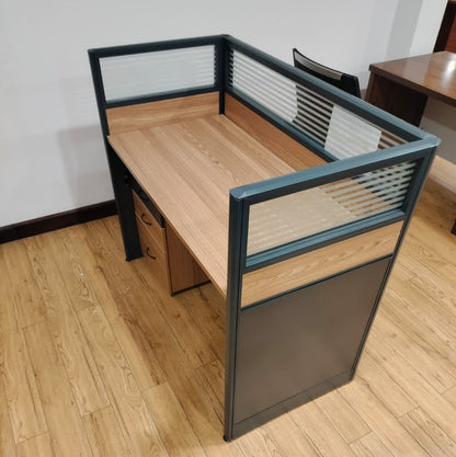 One Way Modular Workstation Wooden with Drawers | Customizable Desk, Ergonomic Office Furniture