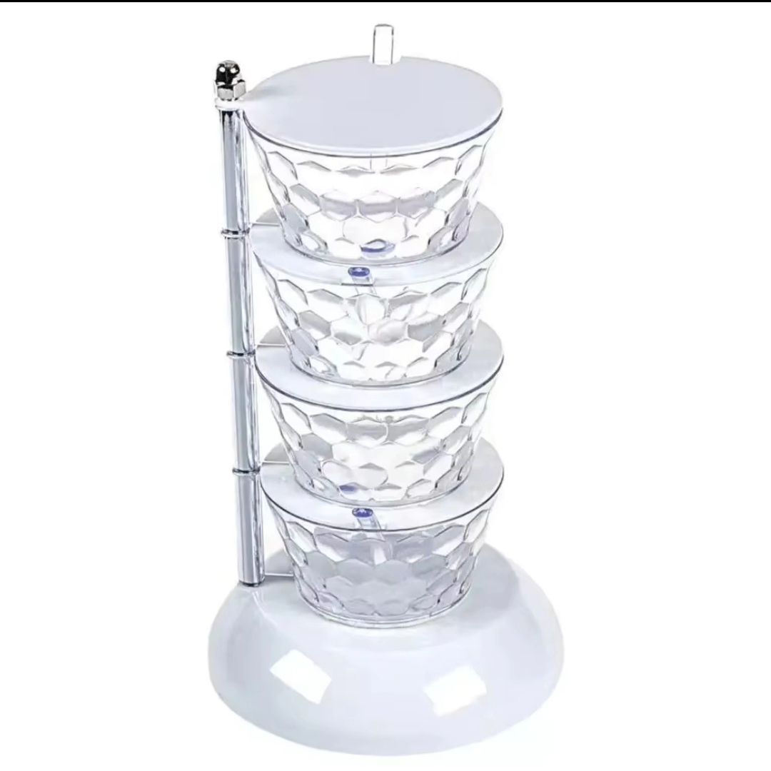 5 Layer Rotating Spice Seasoning Stand | Acrylic Spice Rack Organizer