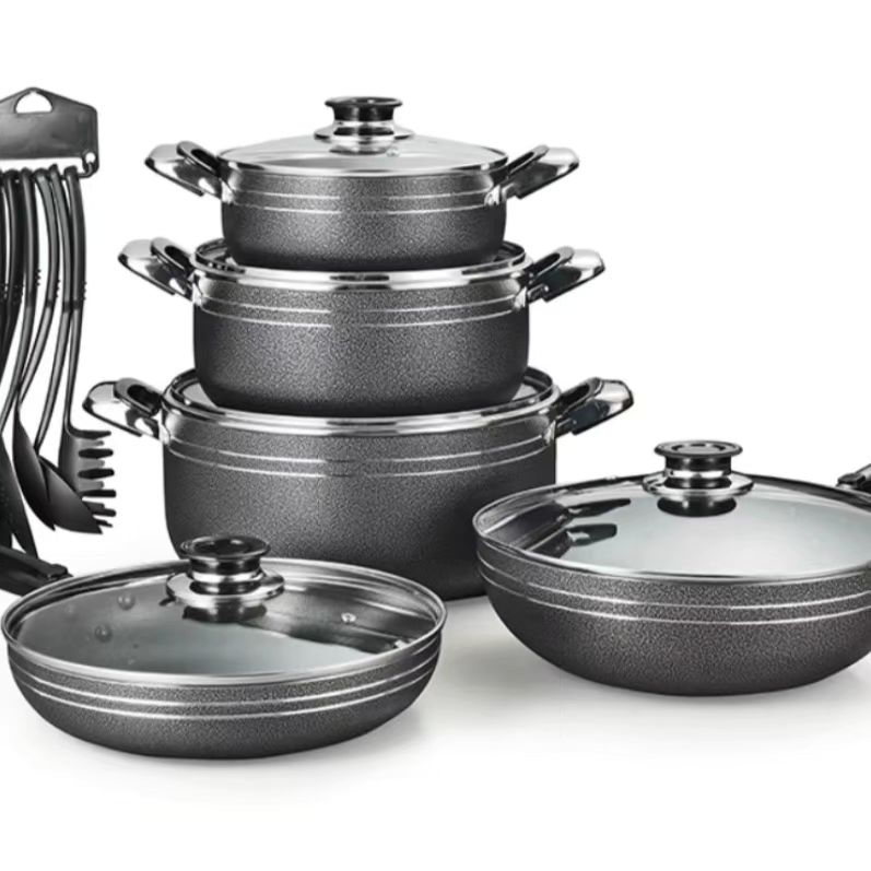 Nonstick JP Cookware Set | 5 Pots with Lids | Granite Coating for Easy Cooking