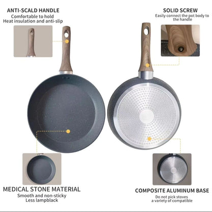 Granite Fry Pans  | Jio Heavy Duty | 28cm NonStick Pan for Everyday Cooking