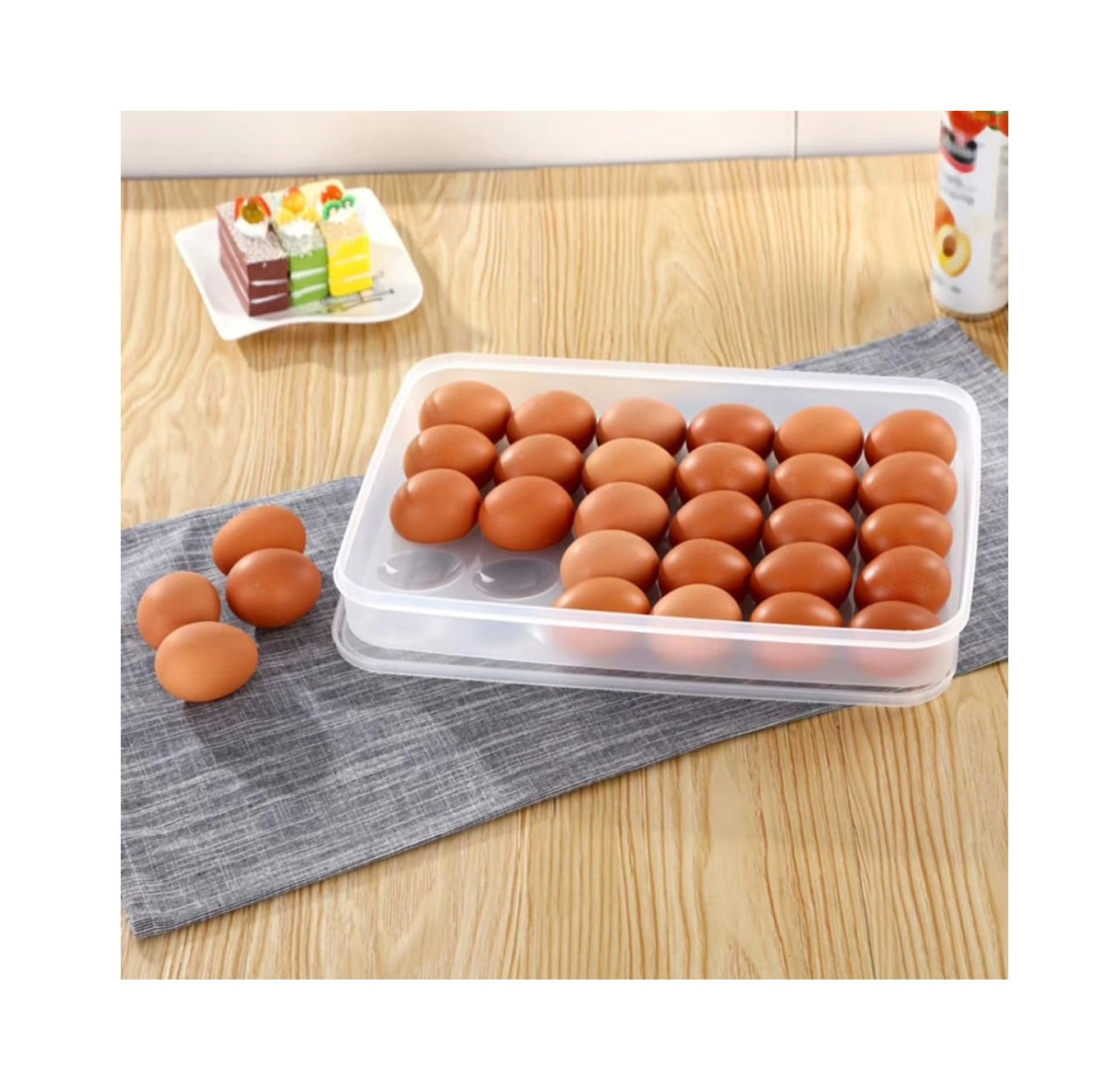 30pcs Stackable Egg Tray | Durable PP Egg Storage Solution | Efficient Kitchen Organizer