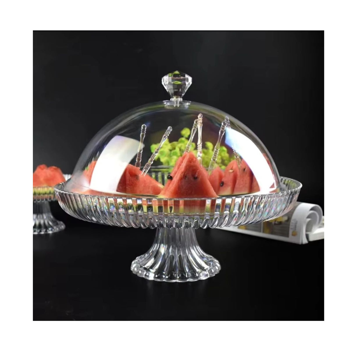 30cm Clear Acrylic Food Cover with Stand | Elegant Food Dome for Parties, Buffets, and Dining Table Protection