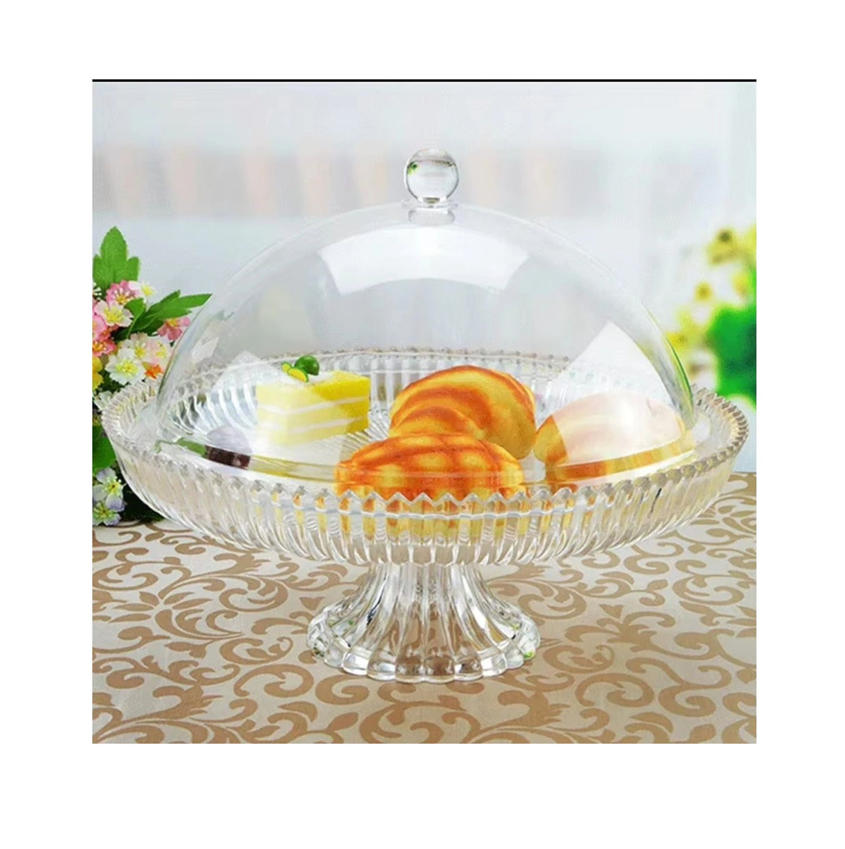 30cm Clear Acrylic Food Cover with Stand | Elegant Food Dome for Parties, Buffets, and Dining Table Protection