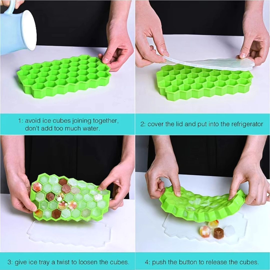 Silicone Ice Cube Tray Honeycomb Shaped | Flexible & Easy Release | BPA Free| Kitchen Gadgets|Kitchen Accessories