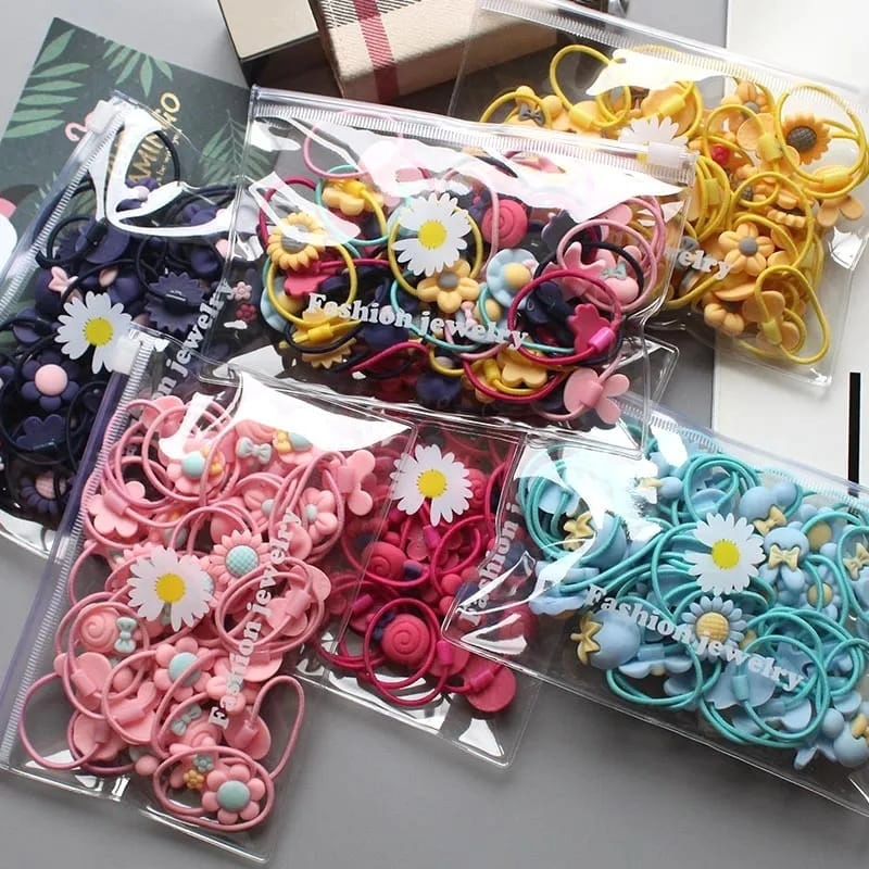 20 PCS Lovely Flower Princess Headwear | Kids Elastic Hair Bands & Baby Headdress for Girls