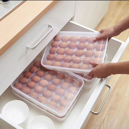 30pcs Stackable Egg Tray | Durable PP Egg Storage Solution | Efficient Kitchen Organizer