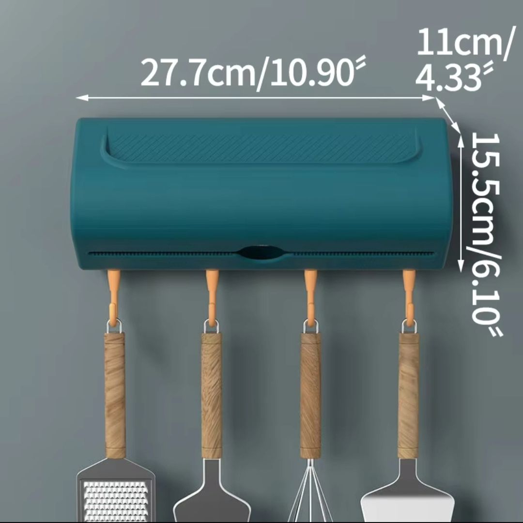 Wall Mounted Kitchen Tissue & Cling Foil Dispenser | Available in White & Dark Green | Size: 27.7cm x 11.0cm x 15.5cm