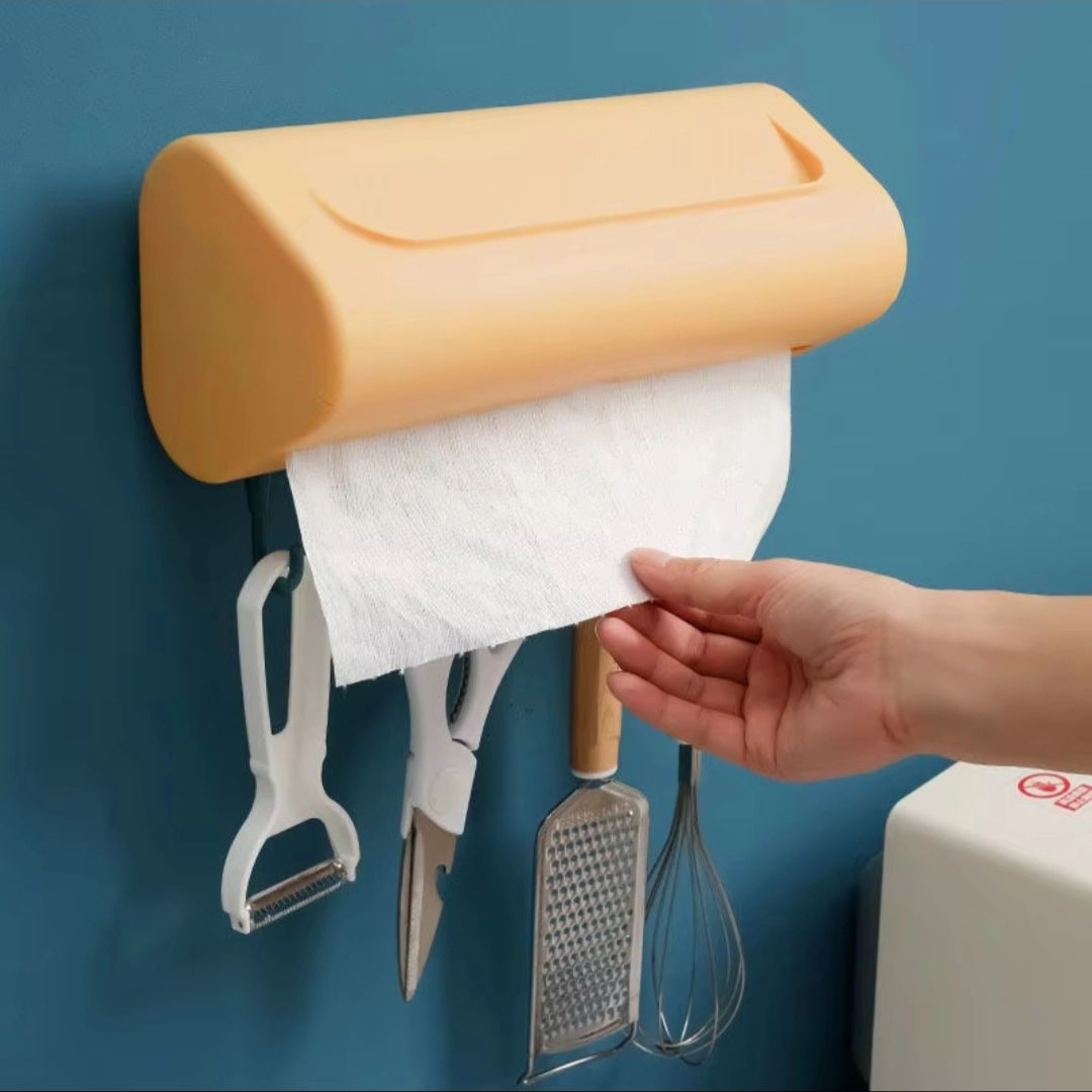 Wall Mounted Kitchen Tissue & Cling Foil Dispenser | Available in White & Dark Green | Size: 27.7cm x 11.0cm x 15.5cm