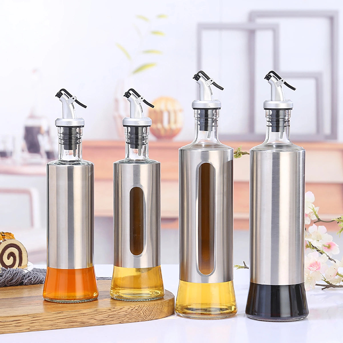 Oil Vinegar Bottle / Leak-Proof Gravy Boat Pourer Dispenser