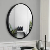 Furaha Finds 40cm Black Oval Shaped Unbreakable Mirror with Frame