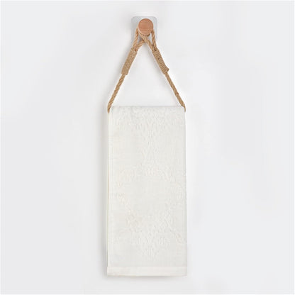 Hemp Rope with Bamboo Tissue Holder |  EcoFriendly, Stylish Tissue Organizer | Kitchen Bathroom Toilet Tissue Holder