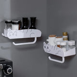 Cat Shaped Bathroom Organizer | Wall Mounted Space Saving Shelf for Bathroom Storage