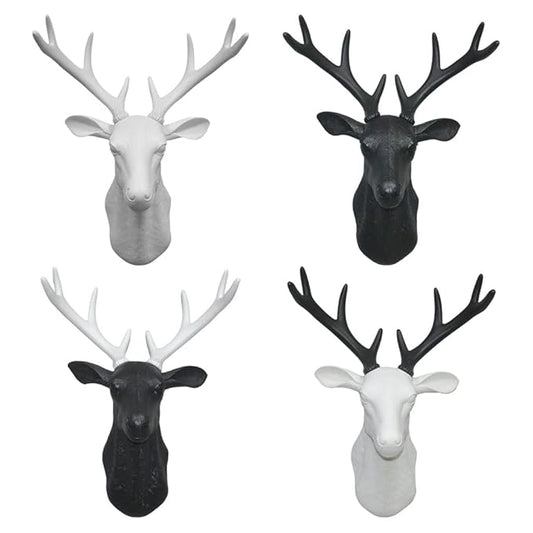 Multipurpose Vintage Animal -shaped Stylish Deer Head Single Wall Self Adhesive Wall Door Hook for Decoration and Suspension Hook |Decorative Hooks 15cm x 6cm x 18cm Home decor Coats Hats Bags Keys Household Items