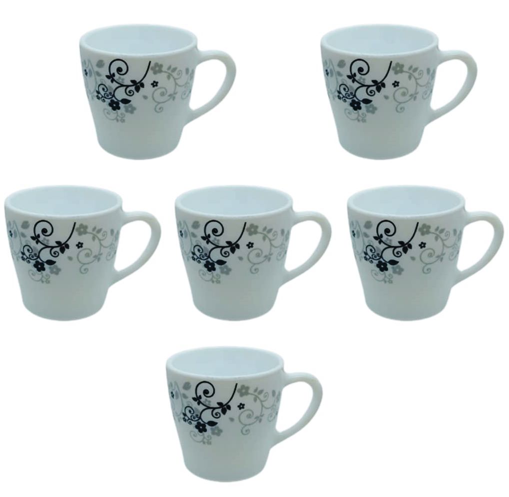 36pcs Mystrio Black 25cl Mugs | Elegant Porcelain Drinkware Set